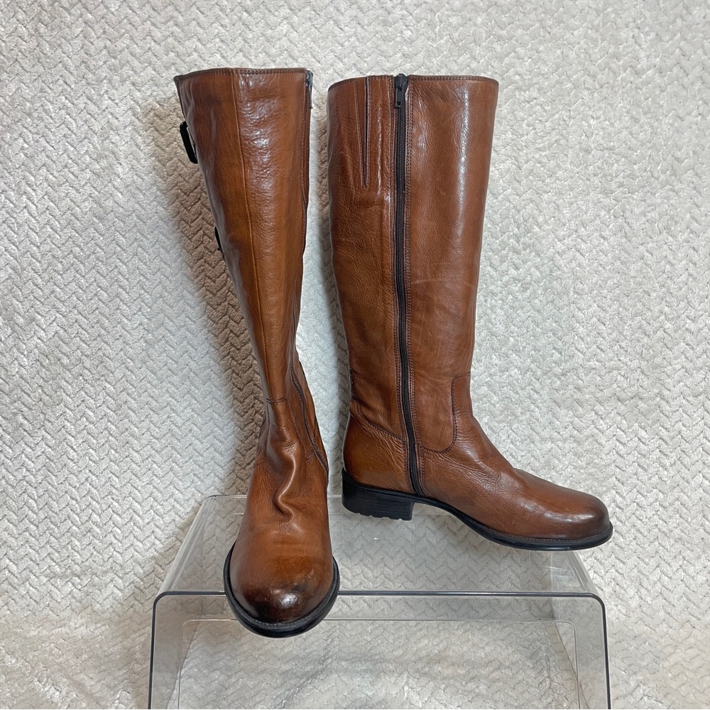 Clarks Womens 7.5 M‎ Mullin Spice Brown Leather Knee High Riding Boot Equestrian - Picture 3 of 16